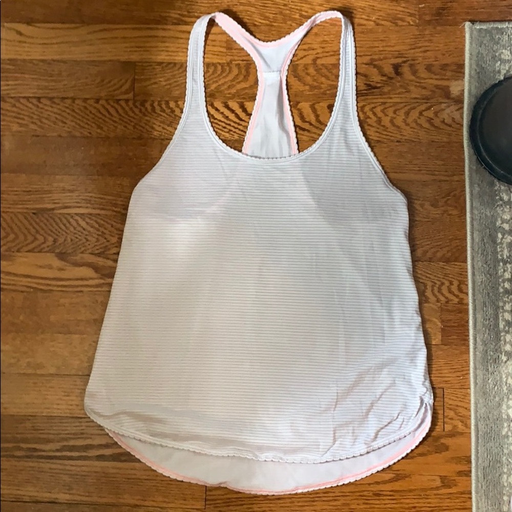Lululemon white striped singlet tank